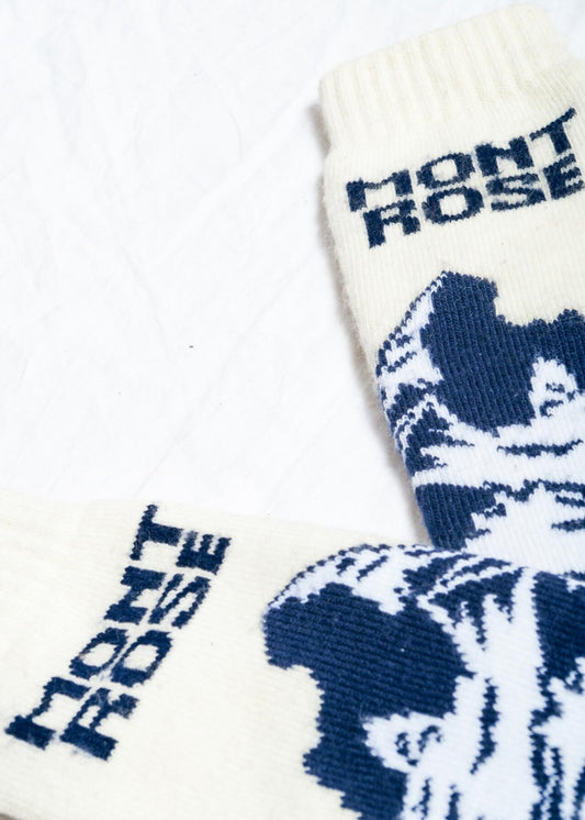 Anna - Ski Socks “Mont Rose” Design with Mountain Print