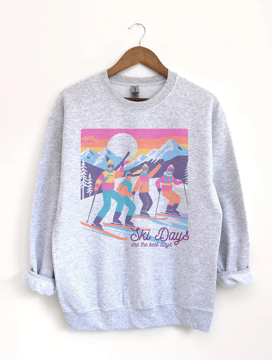 Kim - Colourful Print Grey Sweater