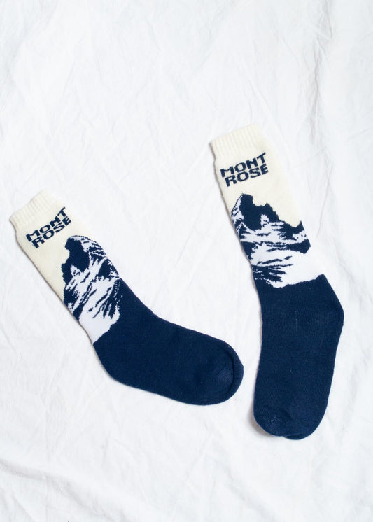 Ski Socks “Mont Rose” Design with Mountain Print