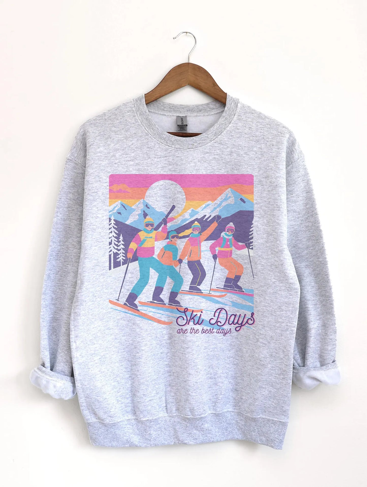 Colourful Print Grey Sweater