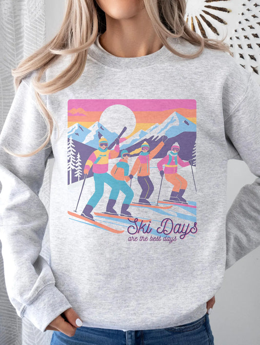 Colourful Print Grey Sweater